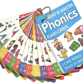 Avira Official Store Read and Master 67 Phonics Flash Card showing colorful alphabet and phonics illustrations for early learning