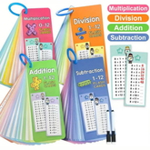Math Genius Flash Cards 4-in-1 learning set by Avira, featuring colorful math problem cards for kids' educational activities.