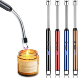 Avira rechargeable electric arc lighter with a sleek design and safety features, shown in a stylish setting.