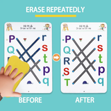 Reusable Educational Tracing Work Book for kids 64 Pages ( 2 Markers & Duster Attached ) - Avira Official Store