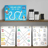 Reusable Educational Tracing Work Book for kids 64 Pages ( 2 Markers & Duster Attached ) - Avira Official Store 