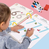 Reusable Educational Tracing Work Book for kids 64 Pages ( 2 Markers & Duster Attached ) - Avira Official Store 