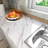 White Marble Kitchen Sheet – Black Vein Design (6.5 ft × 2 ft | 2 Meter Roll) - Avira Official Store 