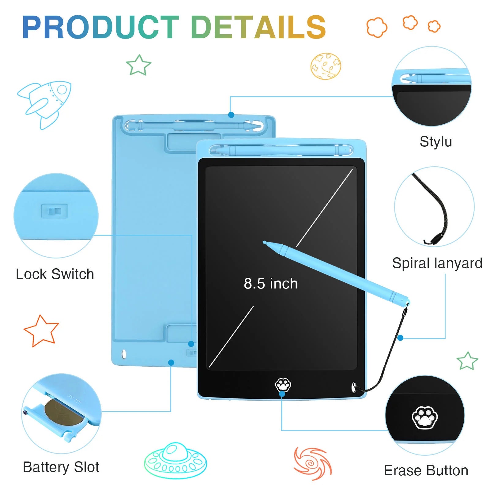 8.5 Inches LCD Writing Tablet For Kids - Avira Official Store 